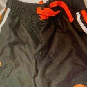 Kids Black and Orange Swim Shorts